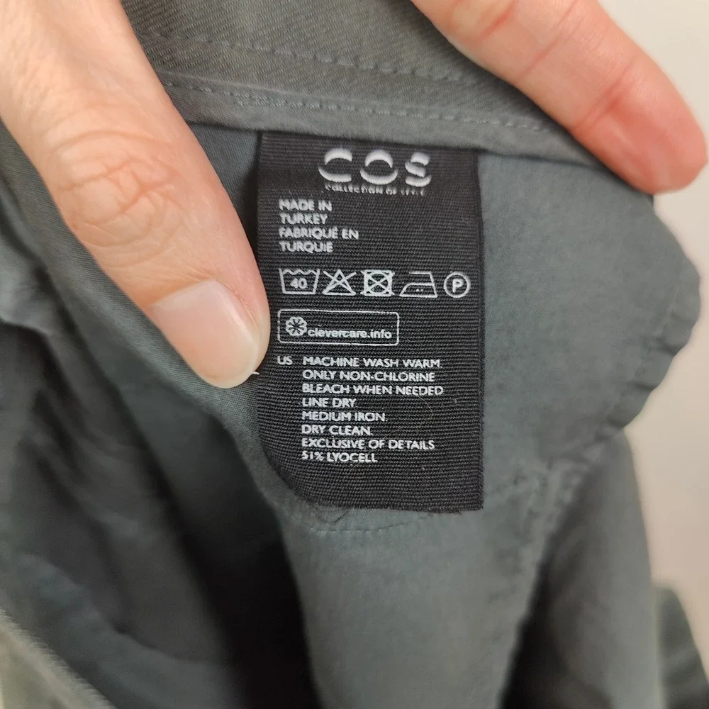 COS Mens Pants 36R Dark‎ Green Lyocell Cotton Blend Minimalist Quiet Luxury